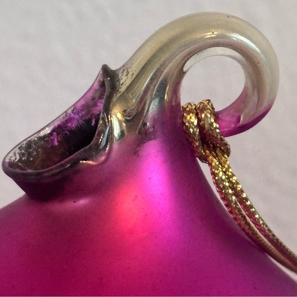 VTG DEPARTMENT 56 MERCURY FUCHSIA PINK GLASS 150MM BALL ORNAMENT W/BOX Large - Picture 6 of 15